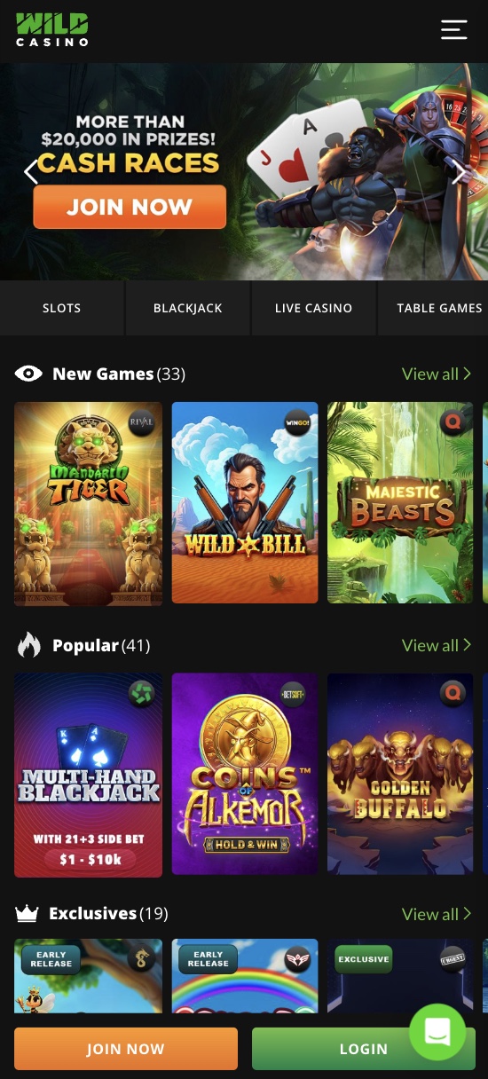 wild casino app