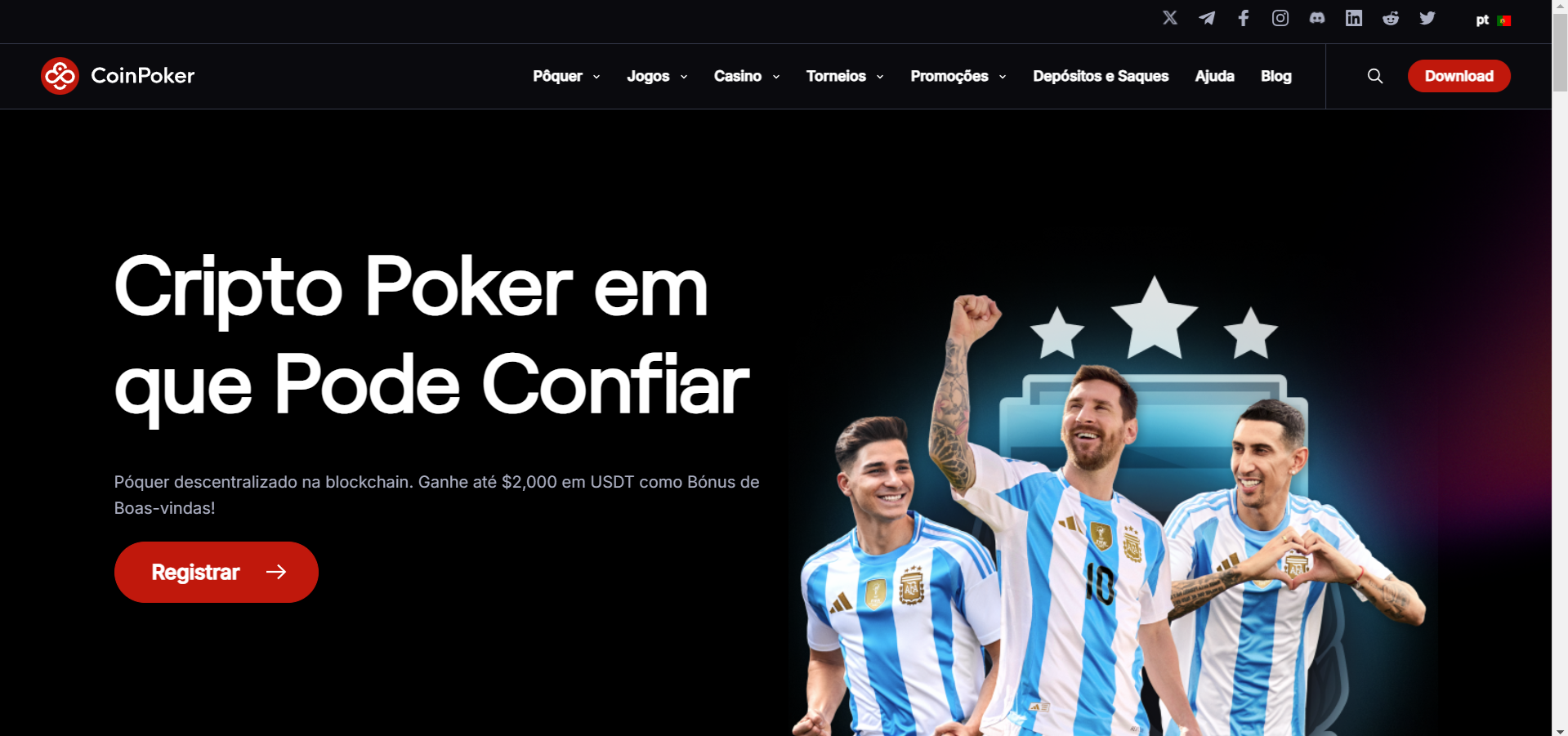 Jogos e cassinos online - CoinPoker Homepage