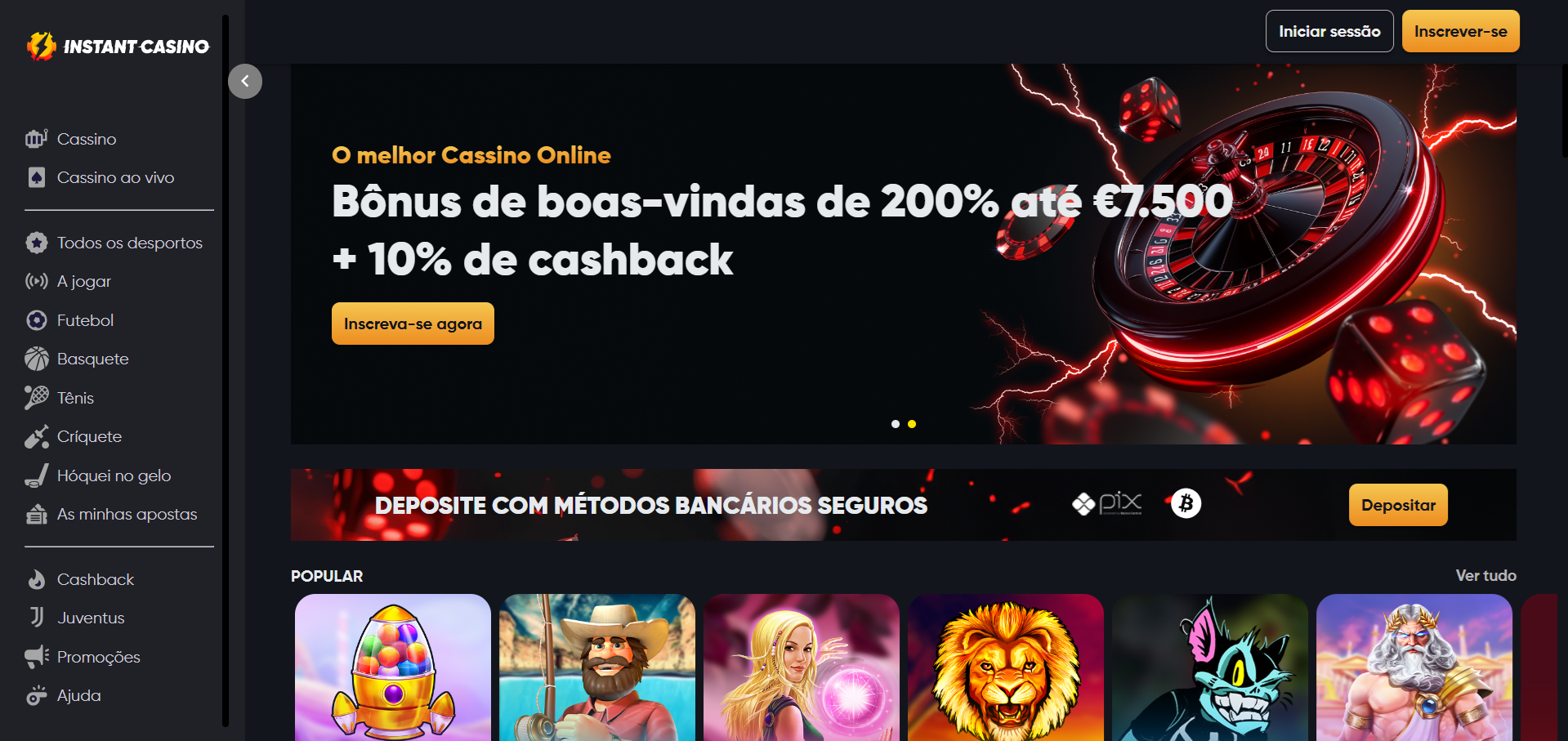 Slots dinheiro real - Instant Casino Homepage