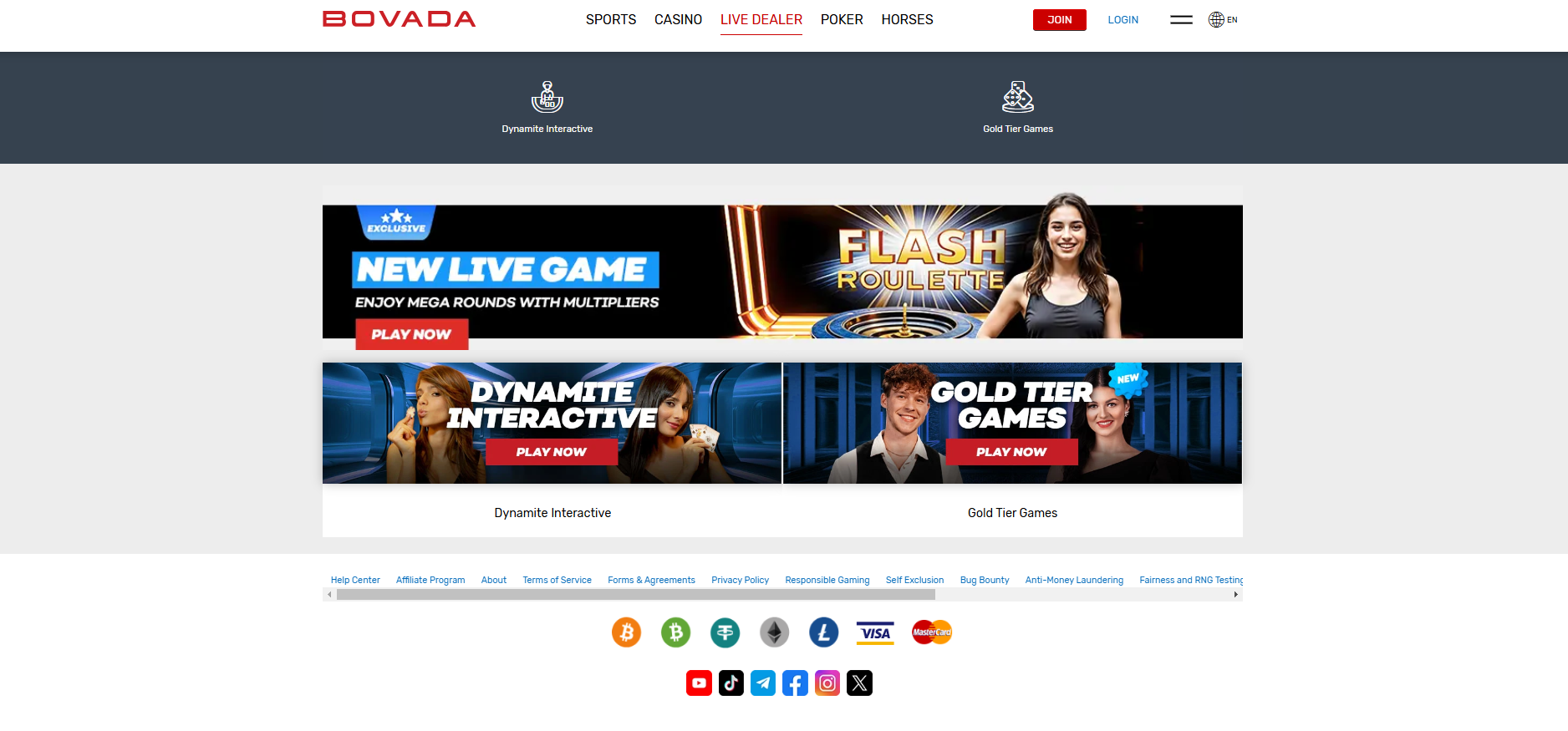 Bovada Live Dealer Casino