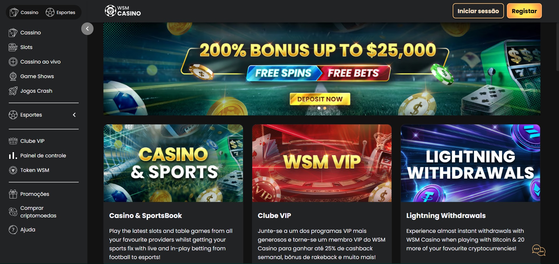 Slots dinheiro real - WSM Casino homepage