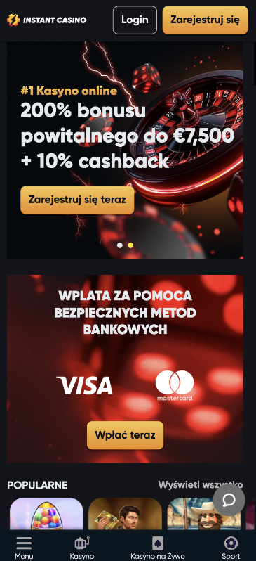 instant casino bonus